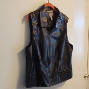 Chico's Black Sleeveless Jacket